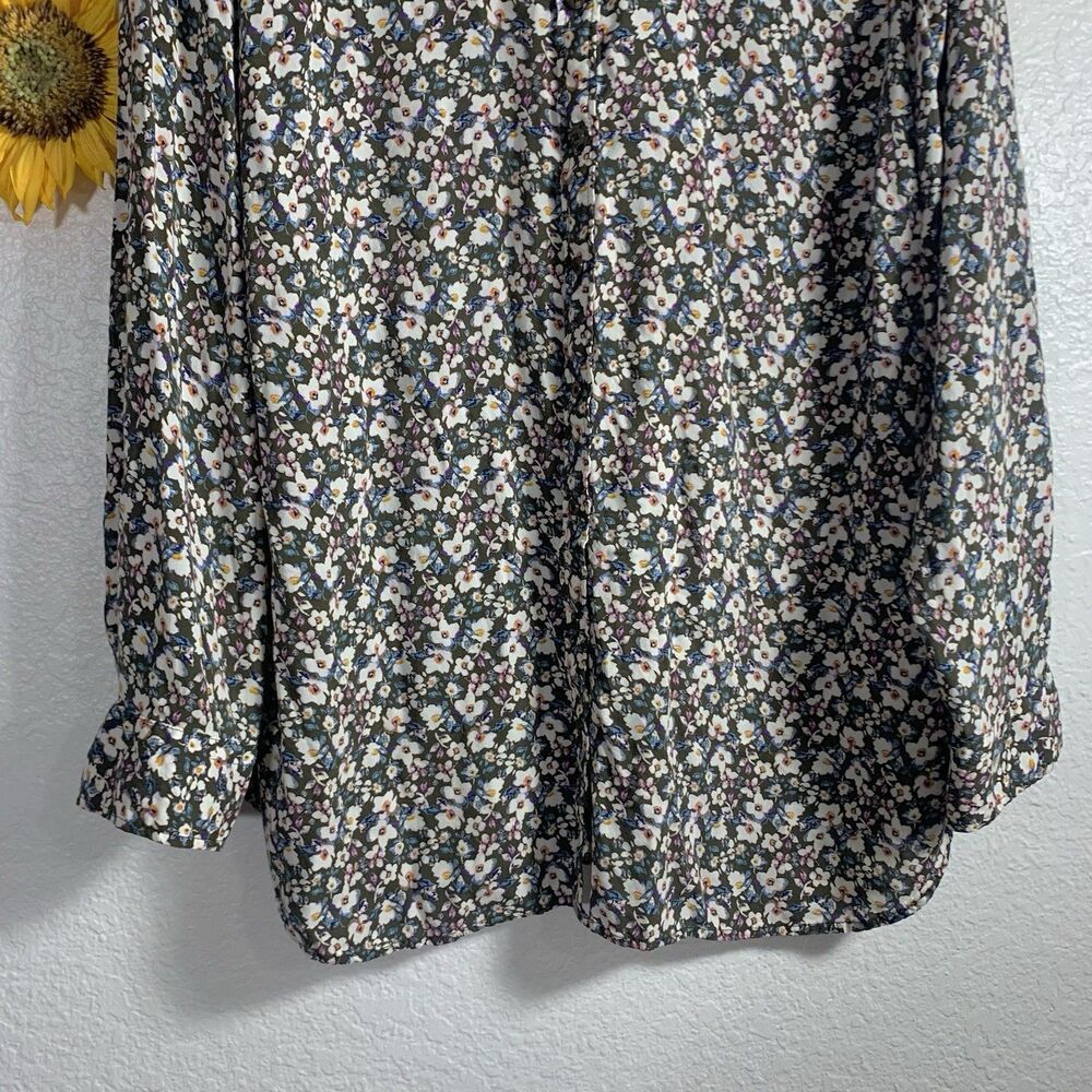 Talbots Cottagecore Dainty Floral Roll-Tab Button-Front Shirt Plus Size 2X - Picture 5 of 14